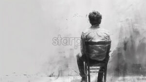 Man on a chair sad depression - Starpik