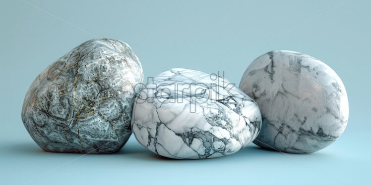 Marble rocks on light blue background - Starpik