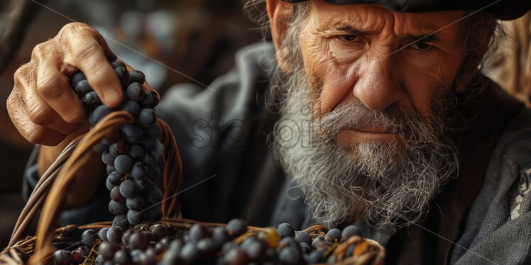 Old man making wine - Starpik