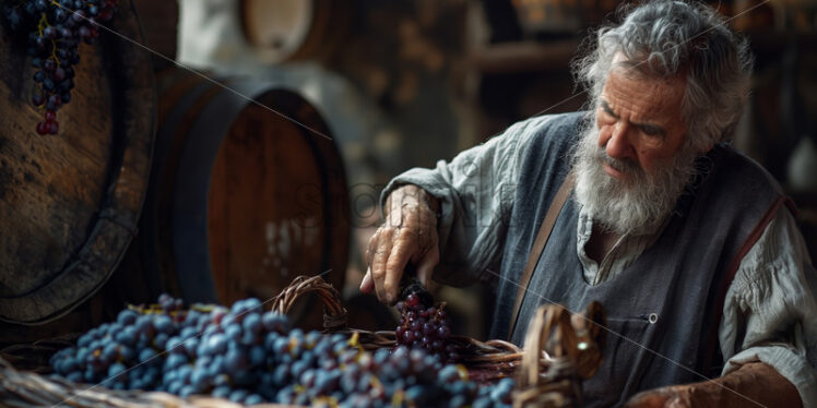 Old man making wine - Starpik