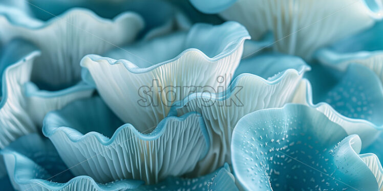 Oyster mushrooms blue background - Starpik