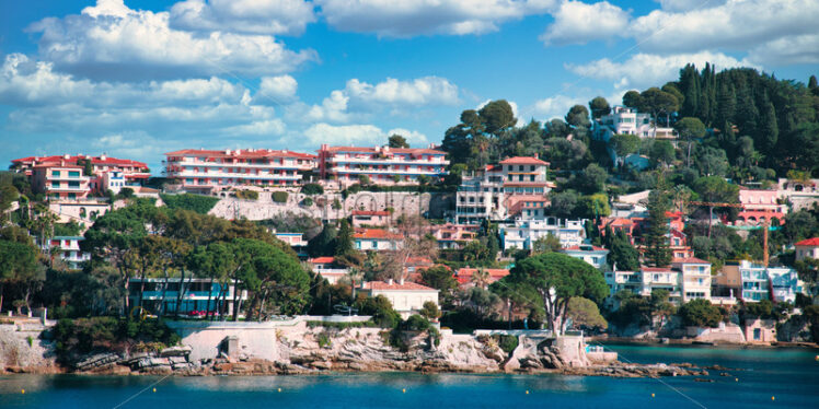 Panorama of town Villefranche-sur-Mer - Starpik Stock