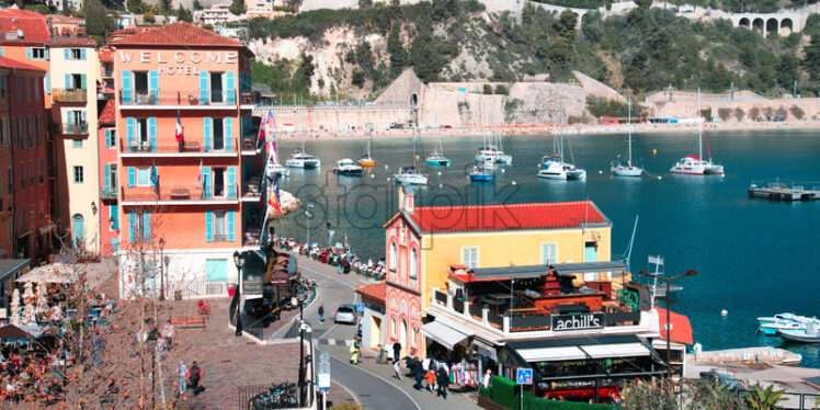 Panorama of town Villefranche-sur-Mer - Starpik Stock