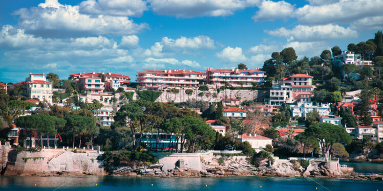 Panorama of town Villefranche-sur-Mer - Starpik Stock