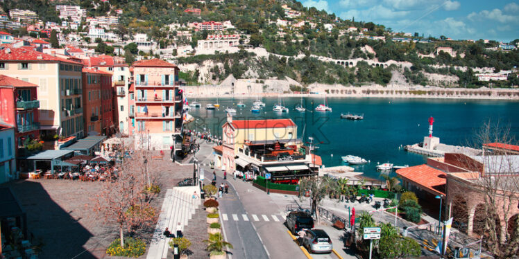 Panorama of town Villefranche-sur-Mer - Starpik Stock