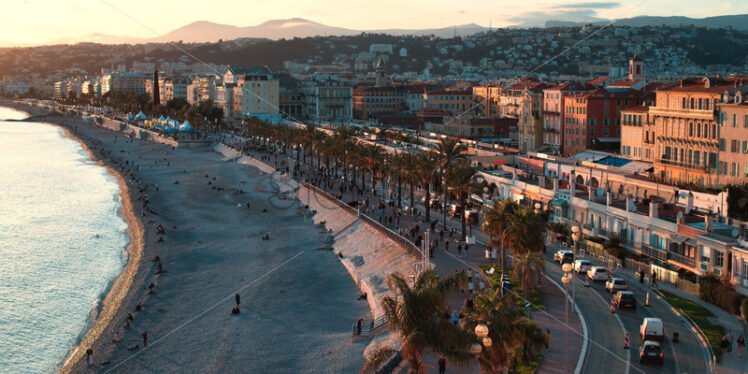 Panoramic view of coastline in city of Nice - Starpik Stock