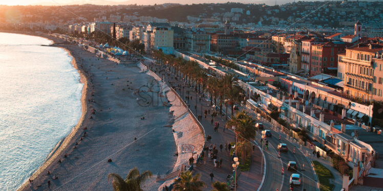 Panoramic view of coastline in city of Nice - Starpik Stock