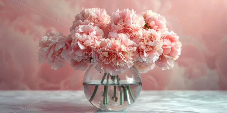 Peony flowers in a vase card background - Starpik