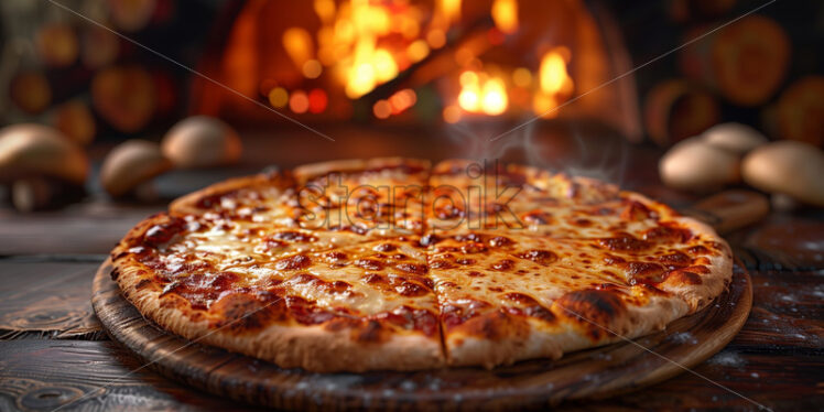Pizza in a wood oven rustic delicious gourmet - Starpik