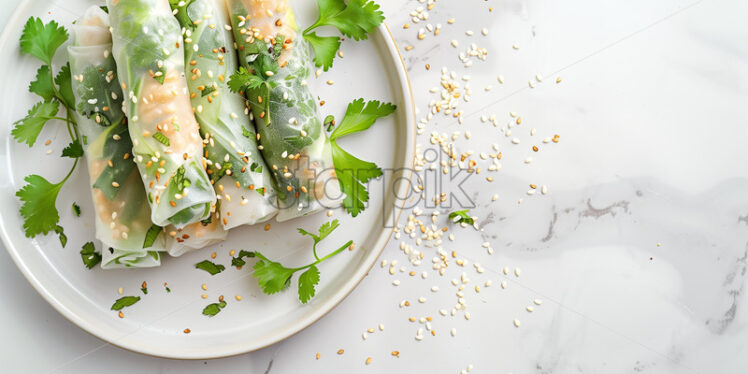 Plate of Spring Rolls - Starpik Stock