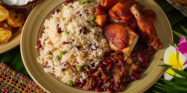 Rice and Beans with Stewed Chicken - Starpik Stock