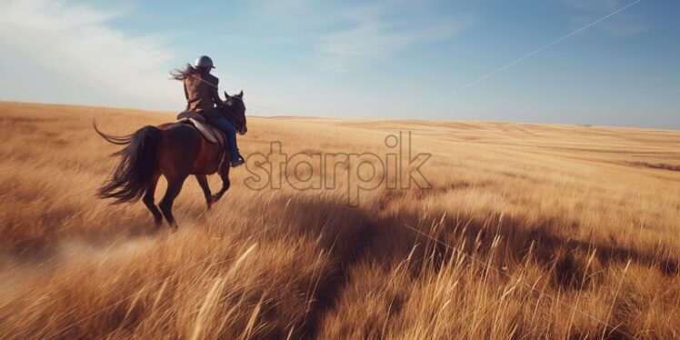 Riding Through Vast Fields - Starpik Stock