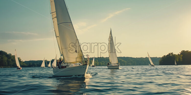 Sailing Spectacle at Sea - Starpik Stock