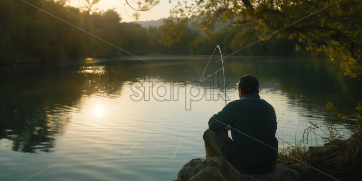 Serene Lakeside Retreat - Starpik Stock