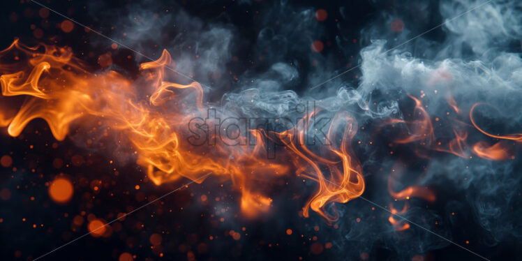 Smoke and fire dark background - Starpik