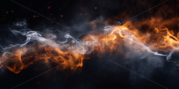 Smoke and fire dark background - Starpik