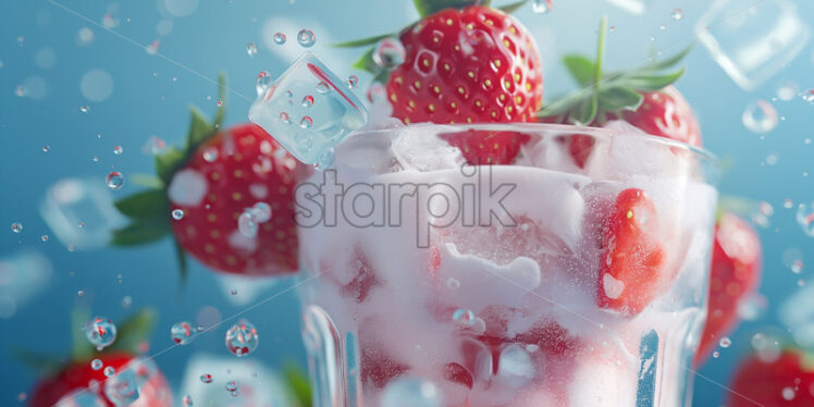 Strawberry milk shake cocktail summer drink - Starpik