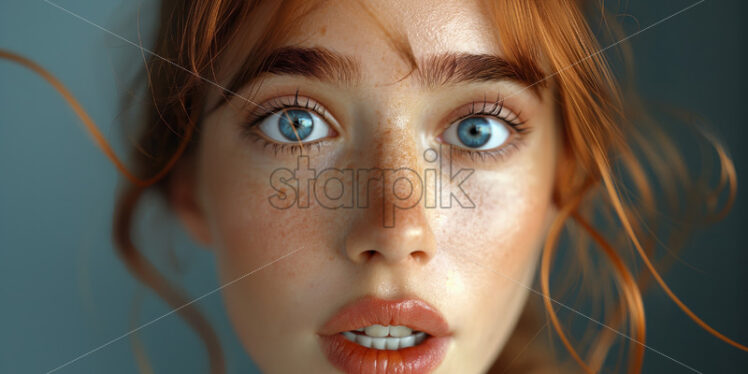 Surprised looking woman portrait - Starpik