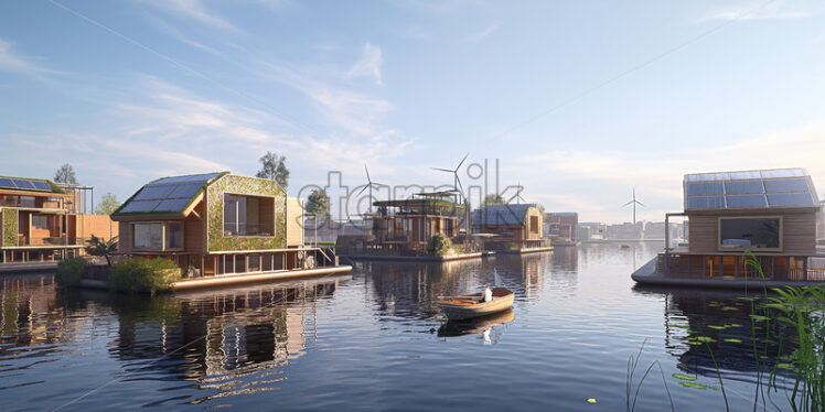 Sustainable Floating Village - Starpik Stock