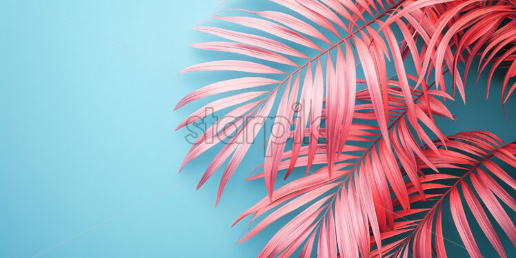 Tropic Palm leaves pink colours - Starpik