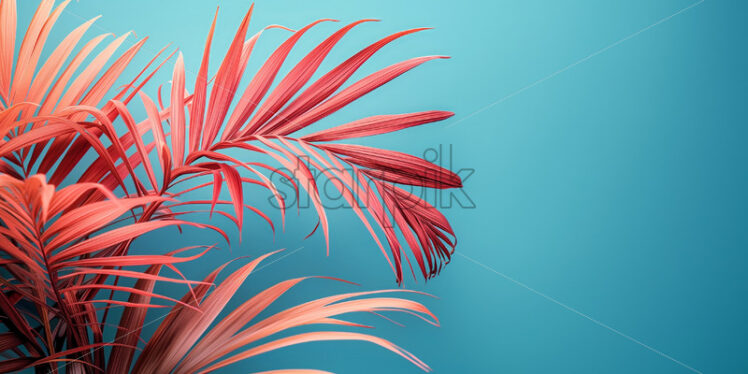 Tropic Palm leaves pink colours - Starpik