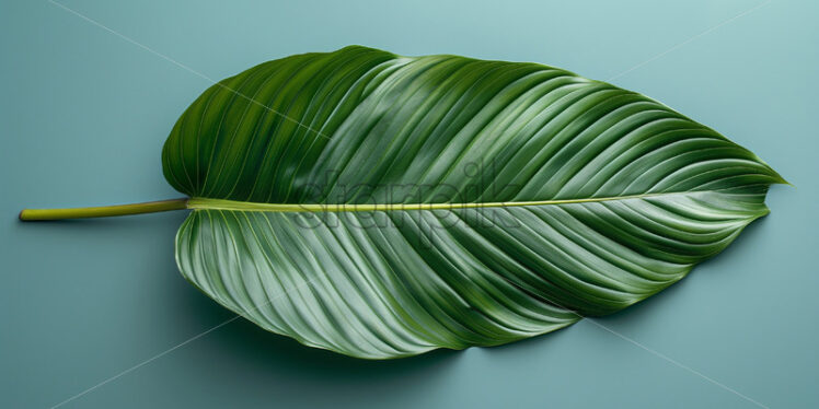 Tropic leaf on a mint colour background minimalistic - Starpik