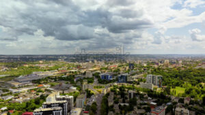 VIDEO Aerial drone view of Chisinau, Moldova with a cloudy sky - Starpik