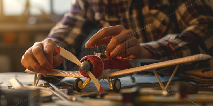 Vintage Plane Model Crafting - Starpik Stock