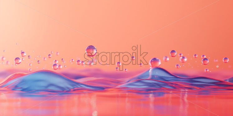 Water neon splash colourful peach and blue - Starpik