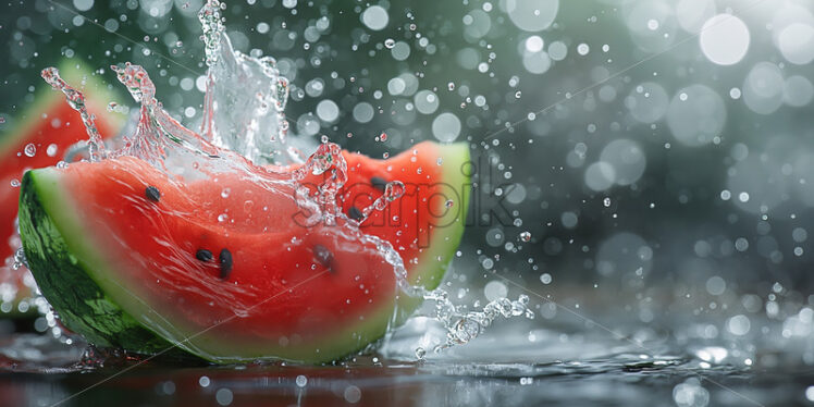 Watermelon slice juicy splash  - Starpik