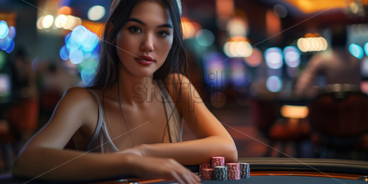 Woman playing at a casino - Starpik