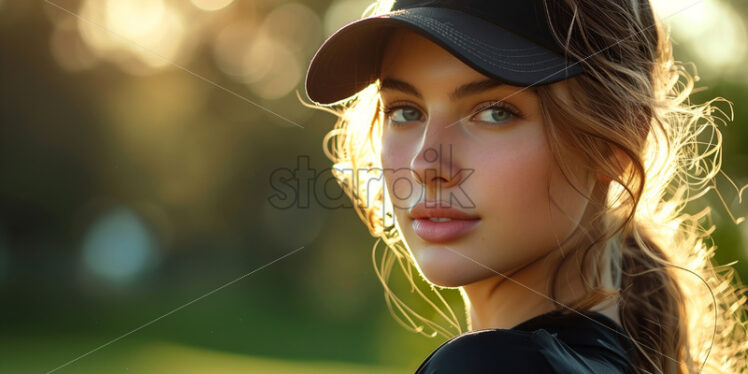 Woman playing golf equipment professional   - Starpik