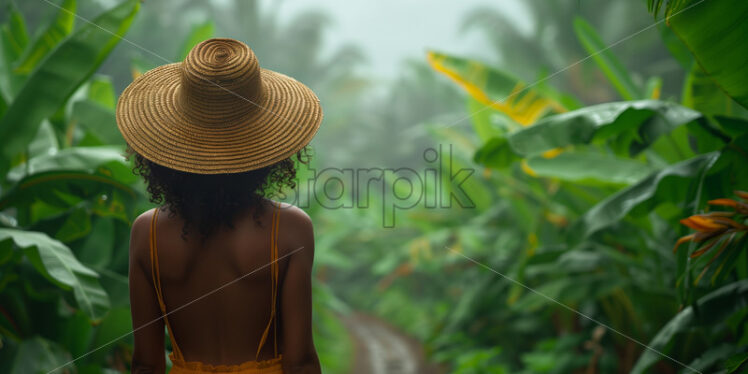 Woman traveling in a tropic nature - Starpik