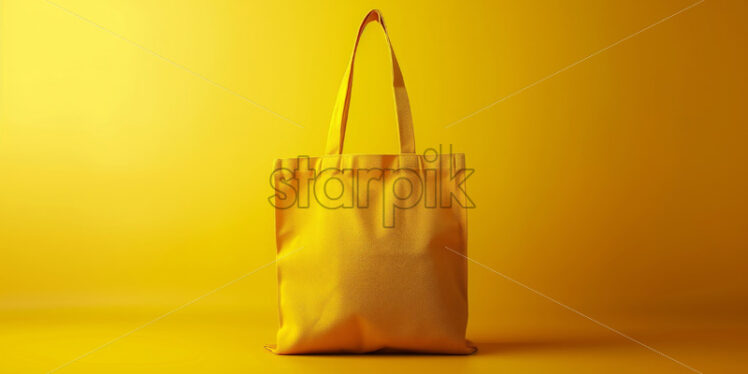 Yellow tote bag on yellow background - Starpik