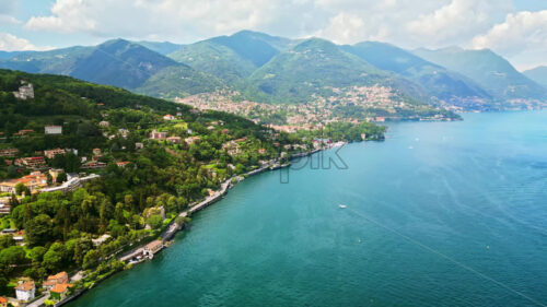 VIDEO Aerial, drone view of Como, Italy on the shore of Lake Como - Starpik