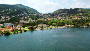 VIDEO Aerial, drone view of Como, Italy on the shore of Lake Como - Starpik