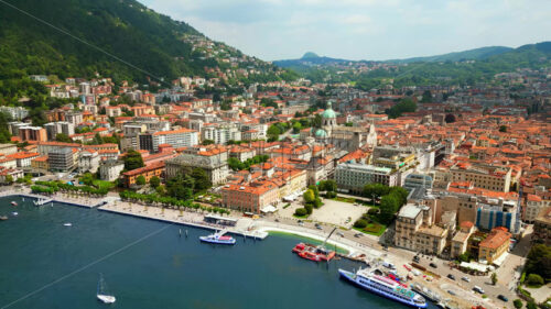 VIDEO Aerial, drone view of Como, Italy on the shore of Lake Como - Starpik