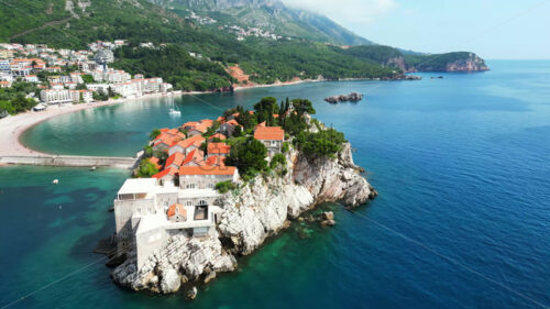 VIDEO Aerial, drone view of Sveti Stefan in Montenegro - Starpik