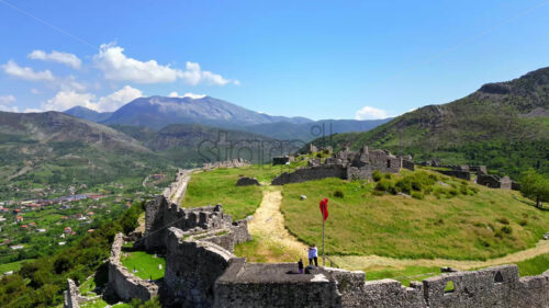 VIDEO Aerial, drone view of the Lezhe Castle in Lezhe, Albania - Starpik