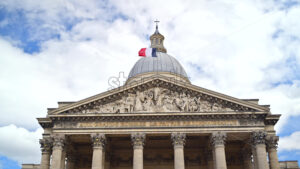 VIDEO Front view of the Pantheon in the Latin Quarter with the blue sky on the background, Paris, France - Starpik