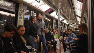 VIDEO Paris, France – June 18, 2024: Passengers traveling with the metro - Starpik