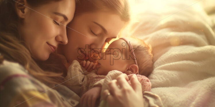 An lgbt couple with little daughter - Starpik