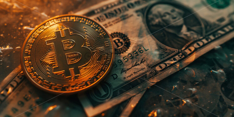 Bitcoins and dollars, crypto currencies and cash money - Starpik