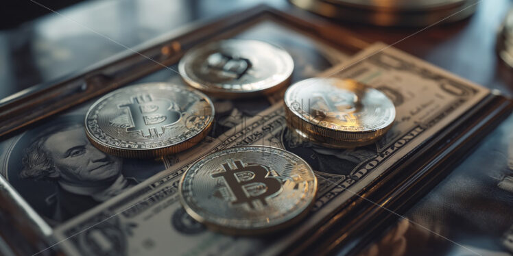 Bitcoins and dollars, crypto currencies and cash money - Starpik