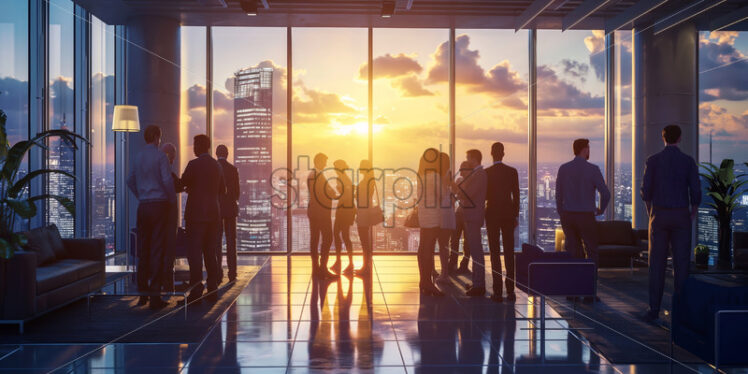 Business party at sunset - Starpik