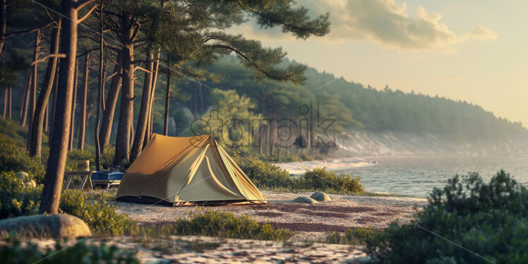 Camping on the beach with tents - Starpik