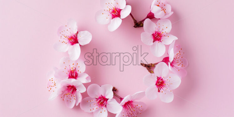 Cherry flower bouquet wreath - Starpik