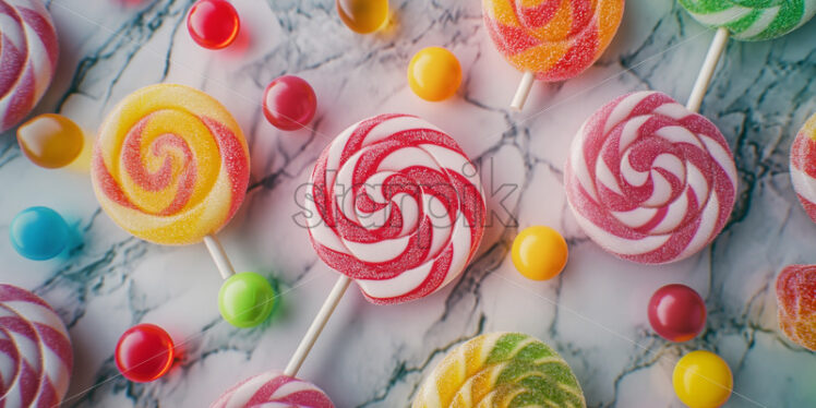 Colourful lollipop candies sugar delcious  - Starpik