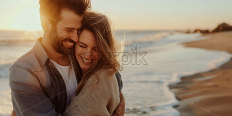 Couple happy together at the beach  - Starpik