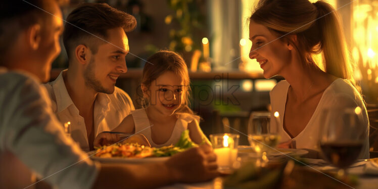 Family together at dinner  - Starpik